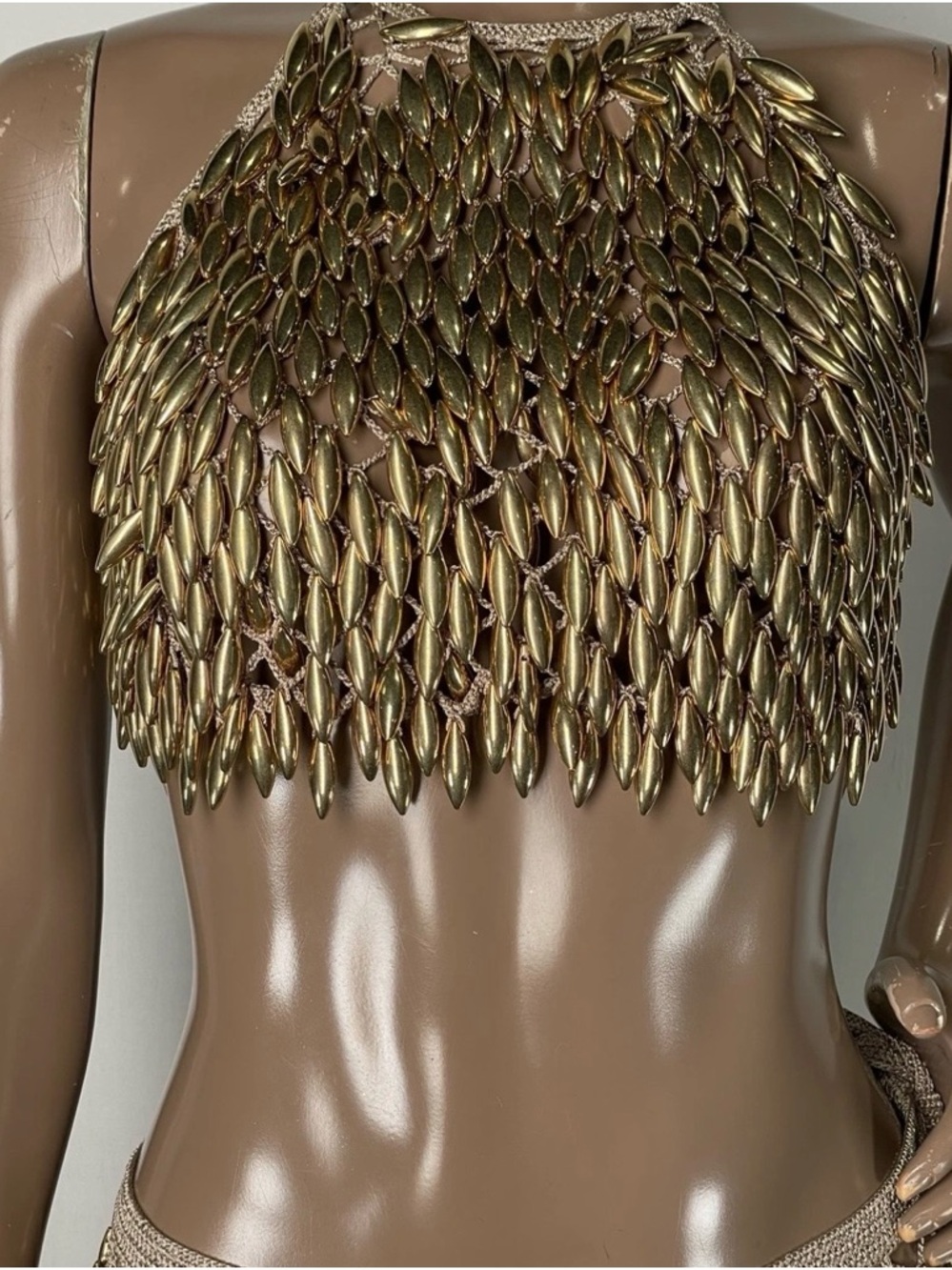 My Beachy Side Womens Crochet Gold Size M Adora Top